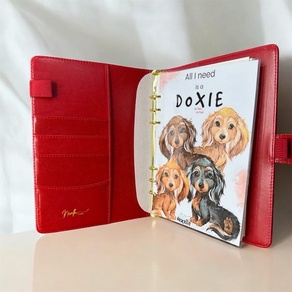 Brown Checkered A5 Planner with RED INTERIOR - Picture 7 of 15